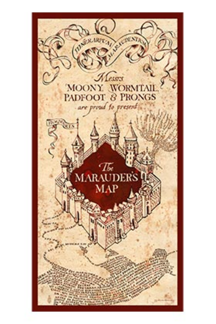 Poster De Vidrio Mapa Del Merodeador 30X60 Harry Potter