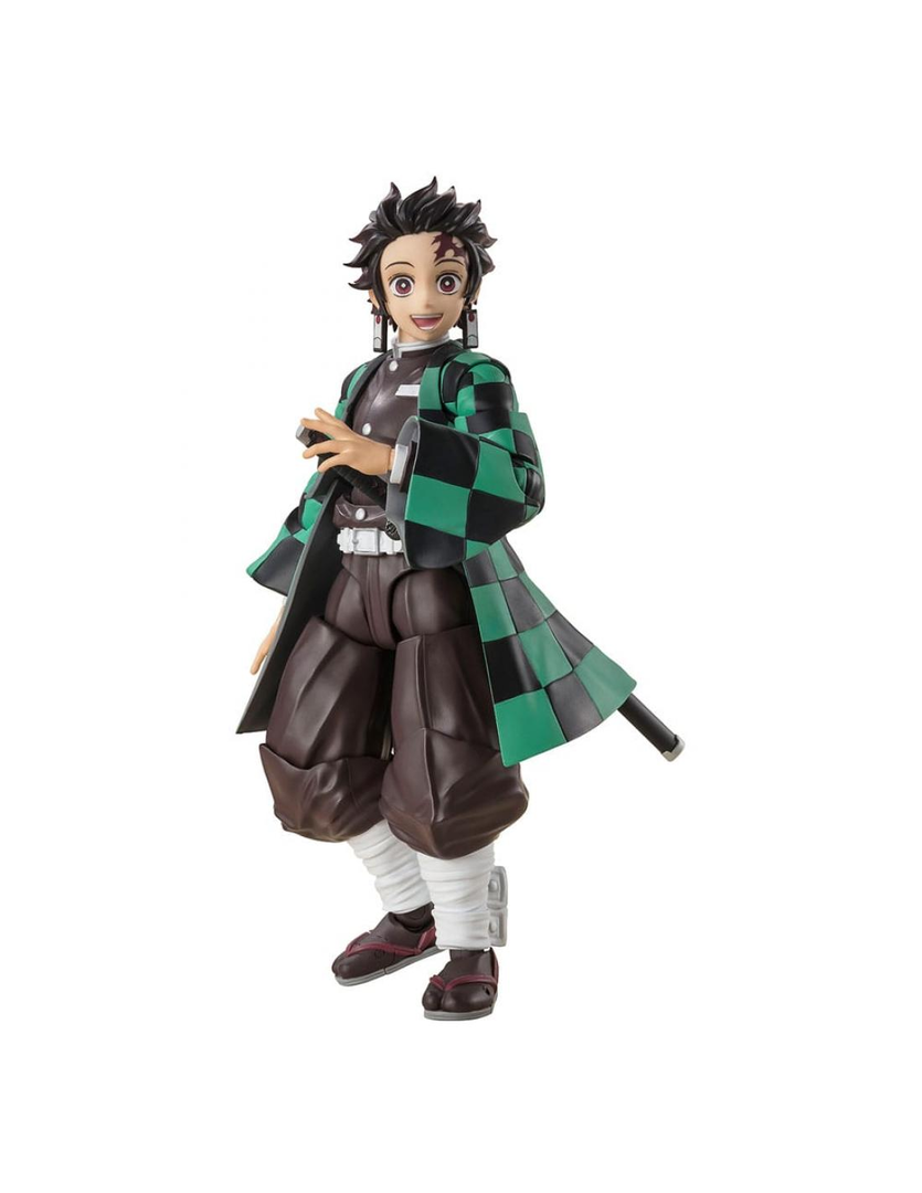 Figura tanjiro kamado 14 cm demon slayer kimetsu no yaiba sh figuarts