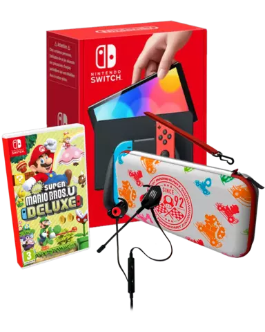 Nintendo Switch OLED Azul/Rojo Neon Starter Pack