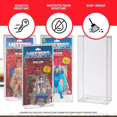 Reservar Caja de PET Pack 10 Unidades para Figuras Masters of the Universe Origins Evoretro 29,2 x 6,5 x 15,6 cm Figuras