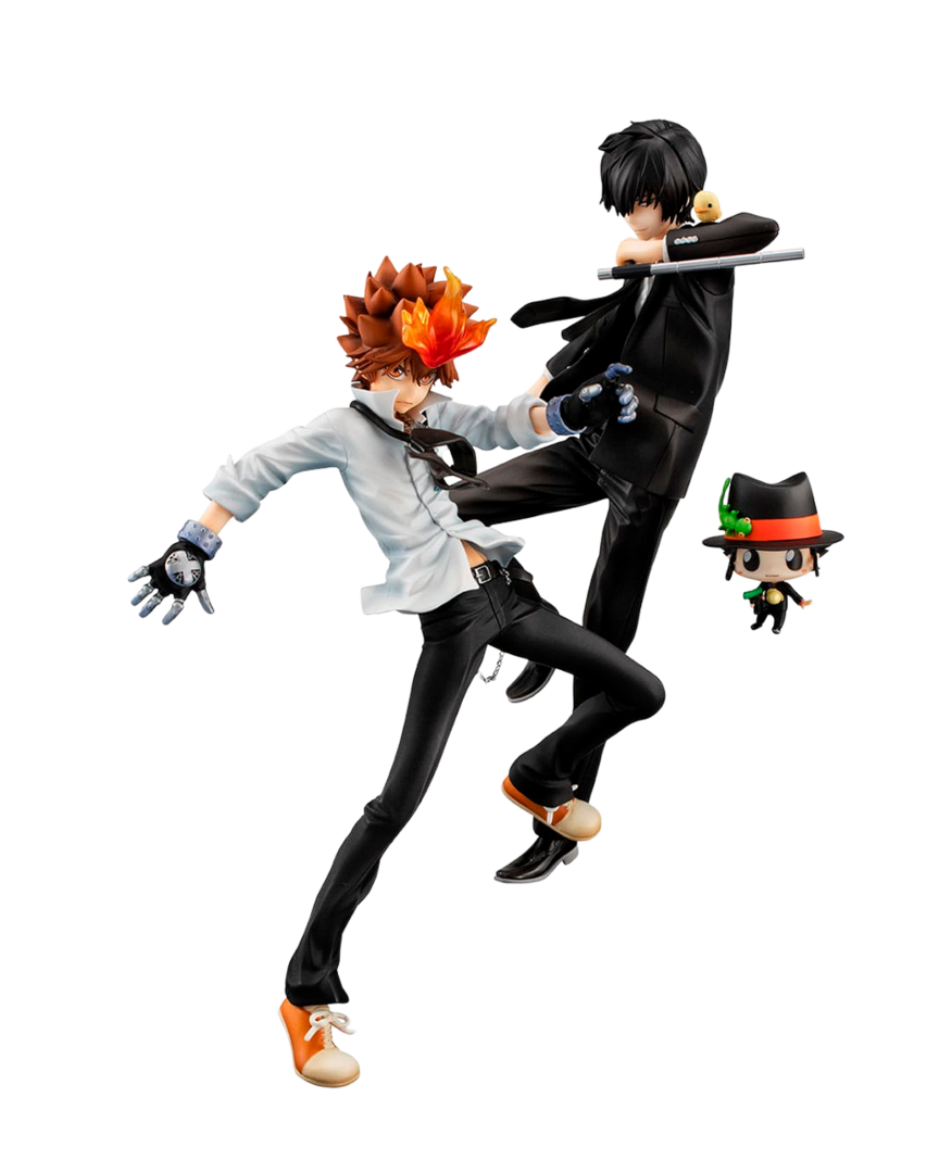 Pack figuras tsunayoshi sawada & kyoya hibari & reborn katekyo hitman reborn! megahouse 21cm