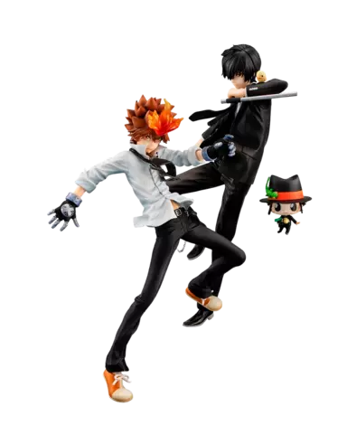 Pack Figuras Tsunayoshi Sawada & Kyoya Hibari & Reborn Katekyo Hitman Reborn! Megahouse 21cm
