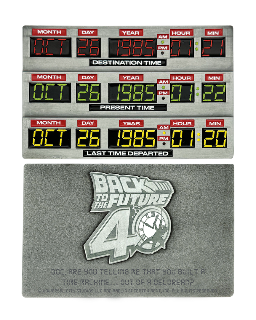 Réplica Lingote Time Circuits Regreso al Futuro 40 Aniversario Edición Limitada Fanattik