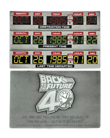 Réplica Lingote Time Circuits Regreso al Futuro 40 Aniversario Edición Limitada Fanattik
