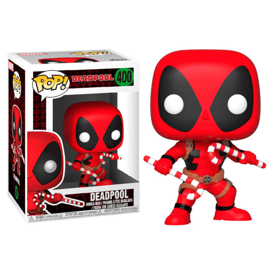 Funko POP! Bobble: Marvel: Holiday Deadpool Con Candy Canes - Figuras Miniaturas Coleccionables Para Exhibición - Idea De Regalo - Mercancía Oficial - Juguetes Para Niños Y Adultos