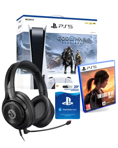 Comprar Consola PS5 God of War: Ragnarök + The Last of Us: Parte 1 + Tarjeta PSN 20€ + Auriculares Gaming LucidSound LS10 - PS5, Estándar