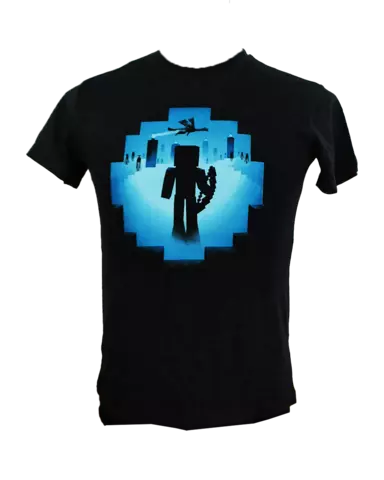 Camiseta Negra Minecraft Eye Of Ender Charcoa Talla 12/13 años