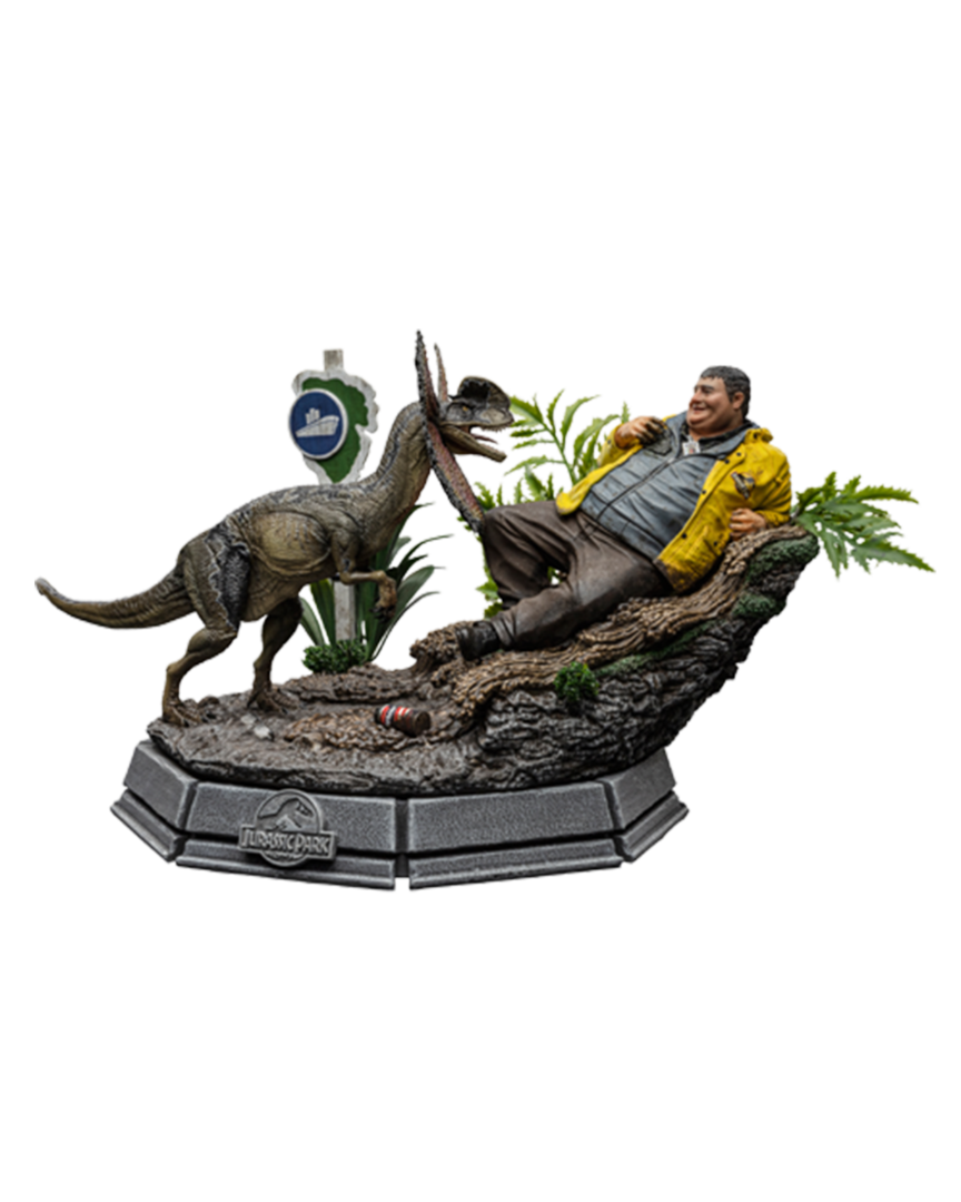 Figura jurassic park dennis nedry se encuentra con el dilophosaurus 21 cm