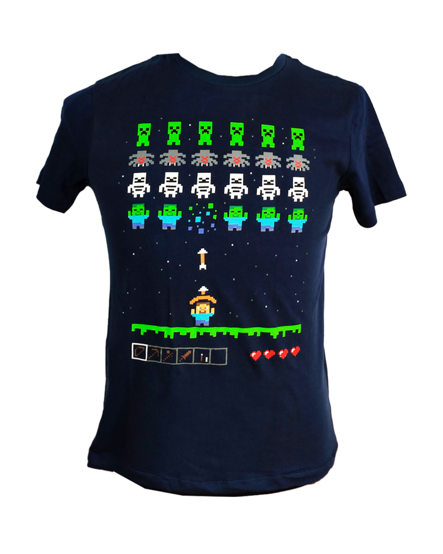 Camiseta Navy Minecraft Personajes Talla 12/13
