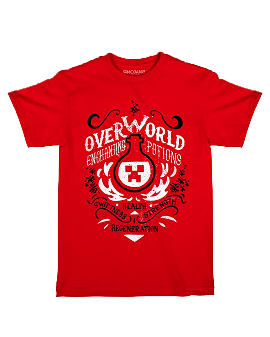 Camiseta roja minecraft enchanting potions talla 5/6 años