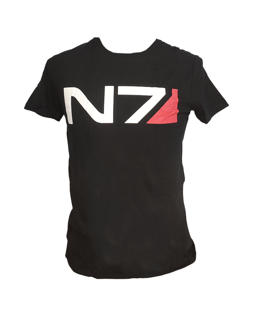 Camiseta negra logo clásico n7 mass effect adromeda talla s