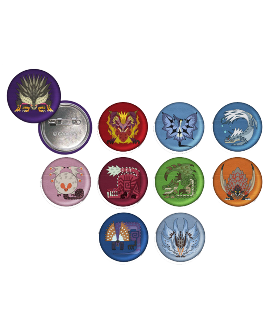 Pin insignia monster hunter: world monster (modelo al azar)