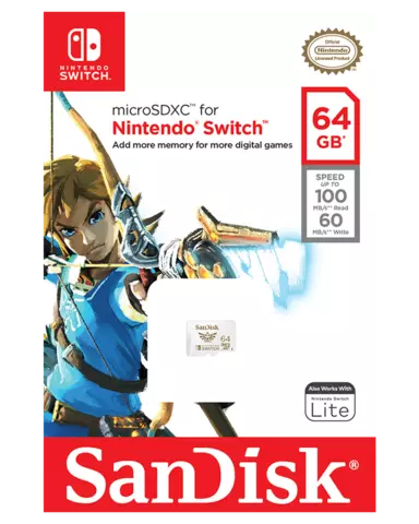 Comprar Tarjeta de Memoria MicroSDXC 64GB para Nintendo Switch SanDisk - 64GB, Tarjetas de Memoria
