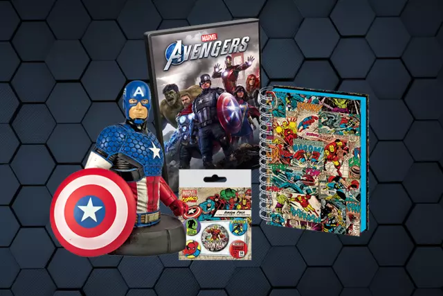 Pack Marvel's Avengers + Busto Capt. América