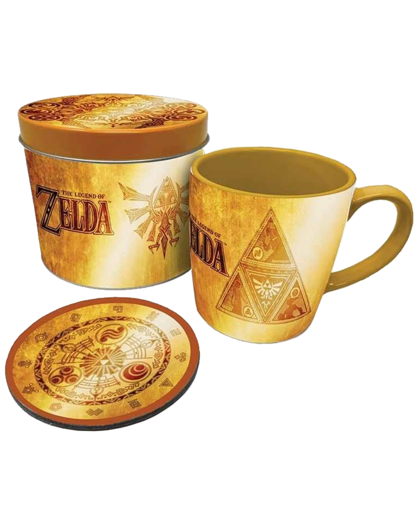 Caja Regalo Taza + Set de Posavasos TriForce The Legend of Zelda