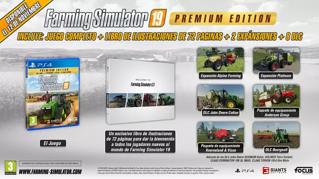 Comprar Farming Simulator 19 Edición Premium PS4 Deluxe