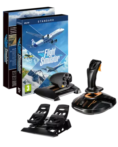 Microsoft Flight Simulator + Joystick Thrustmaster T.16000M FCS + Acelerador + Pedales