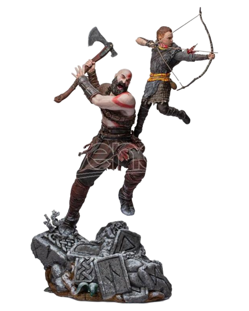 Figura Kratos y Atreus God of War 34 cm