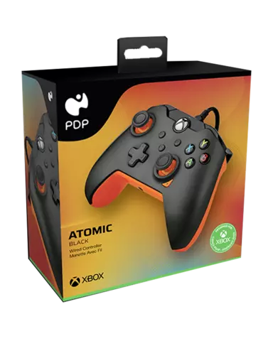 Comprar Mando Atomic Black Negro/Naranja Licenciado con Cable Xbox Series