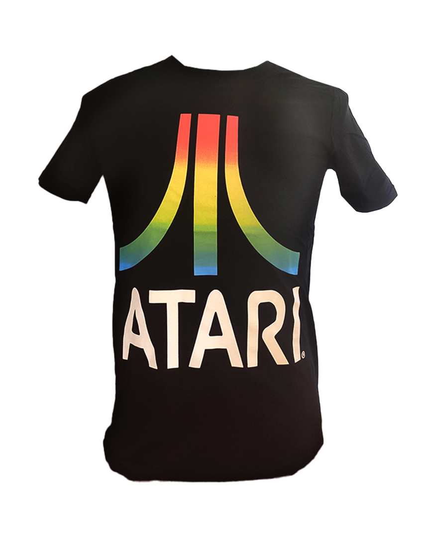 Camiseta negra logo atari arco iris talla s
