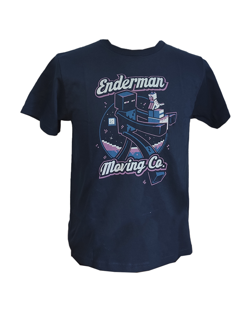 Camiseta Navy Enderman Moving Minecraft Talla L
