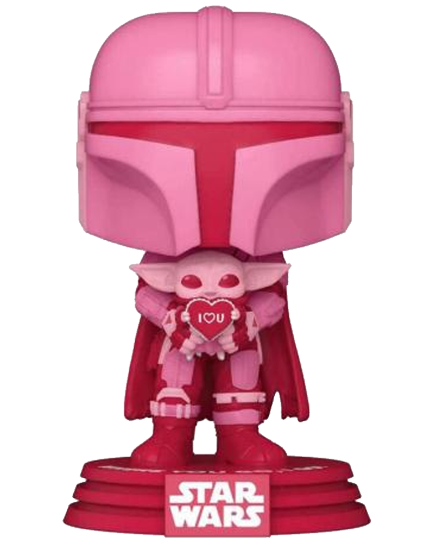 Figura pop! mandaloriano con grogu valentine's star wars 9 cm