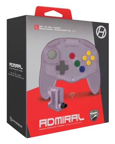 Reservar Mando Admiral Premium Wireless Hyperkin Morado (Compatible con Nintendo 64)  Switch