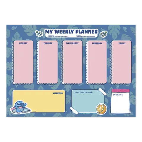 Comprar Bloc Planificador Semanal A4 Disney Stitch 