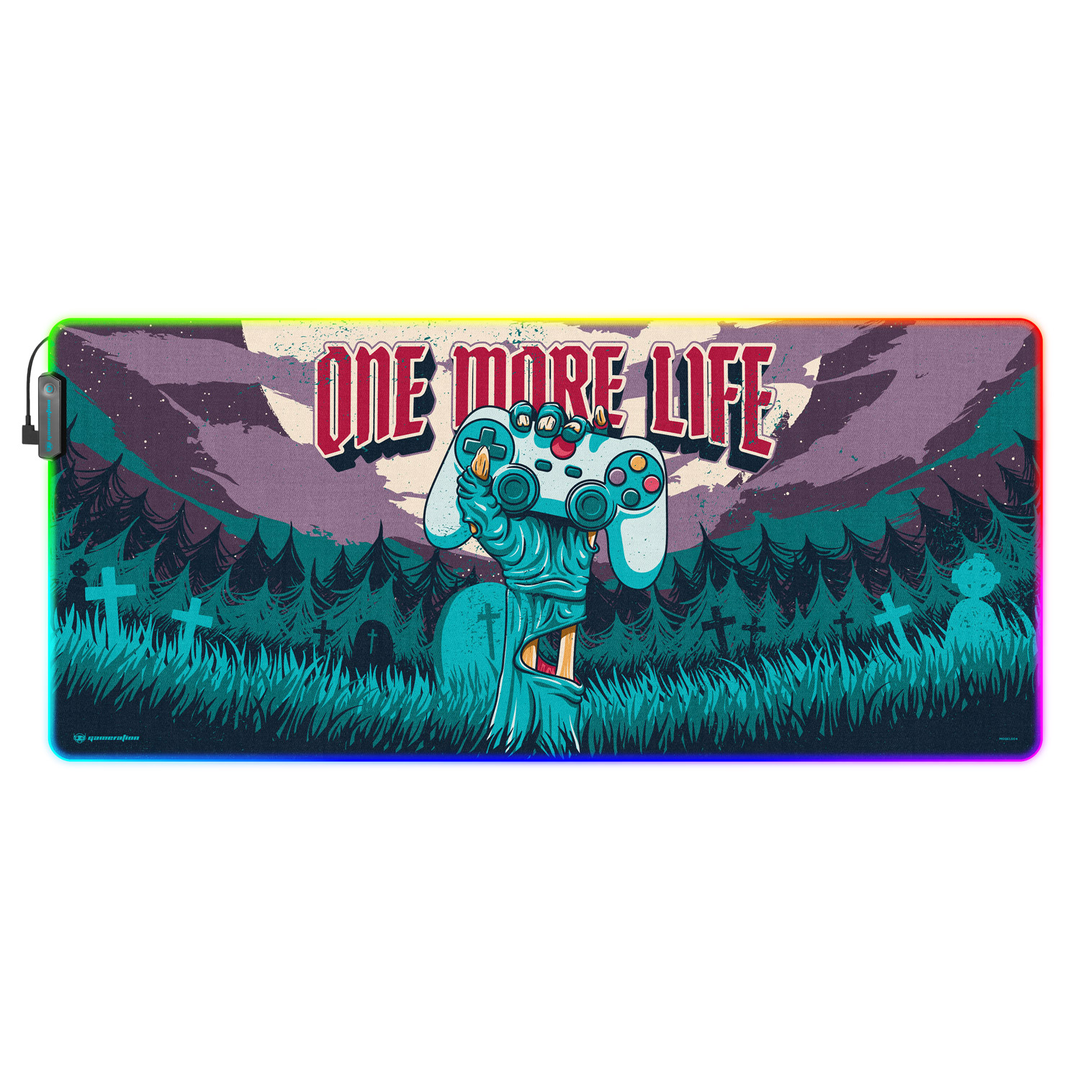 Alfombrilla raton xxl con luz led one more life