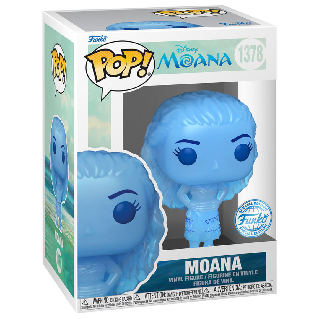 Funko Pop! Disney: Moana - Moana - Vaiana - 1/6 de Probabilidades de Obtener la RARA Variante Chase - Translúcido - Brilla en la Oscuridad - Vaiana - Figura de Vinilo Coleccionable