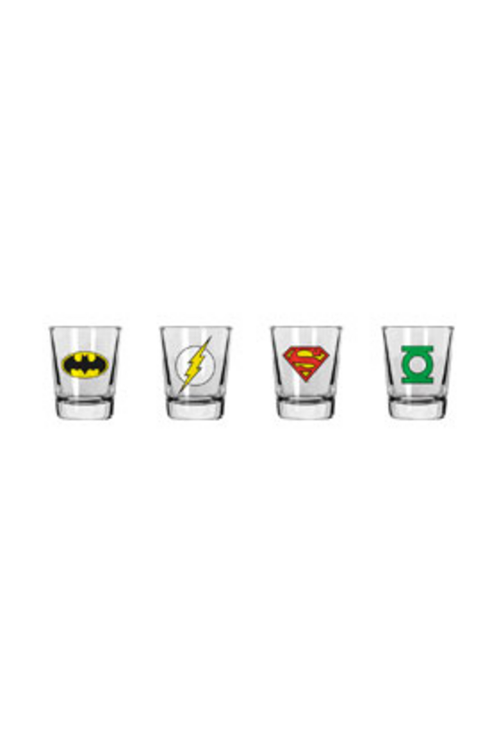 Set 4 Mini Vasos Logos Dc Comics