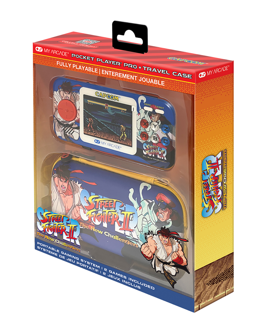 Consola portátil pocket player pro + funda super street fighter ii my arcade