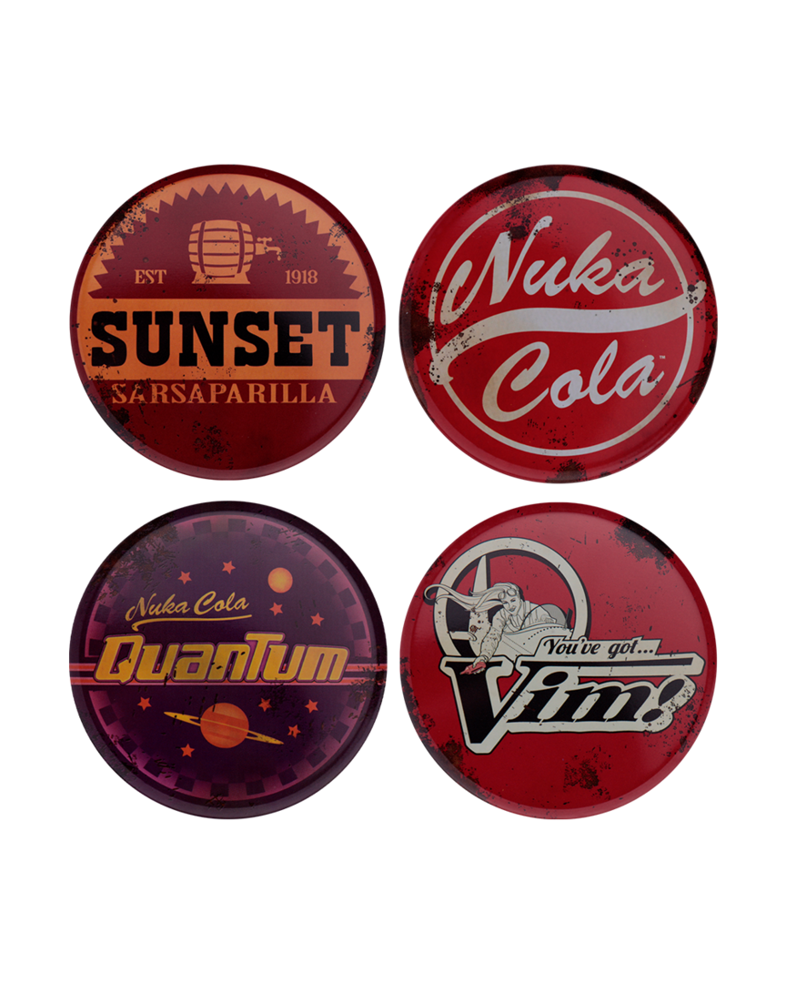 Set 4 posavasos metálicos fallout fanattik