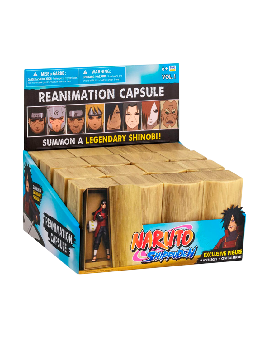 Display de mini figuras sorpresa naruto reanimation capsule boti