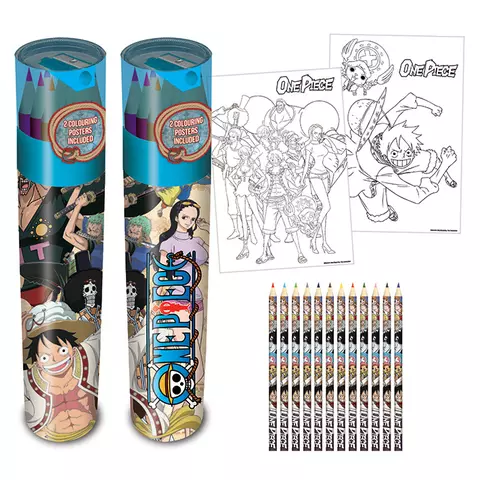 One Piece - Tubo De Lápices + 2 Pósters + Sacapuntas Whole Cake Island