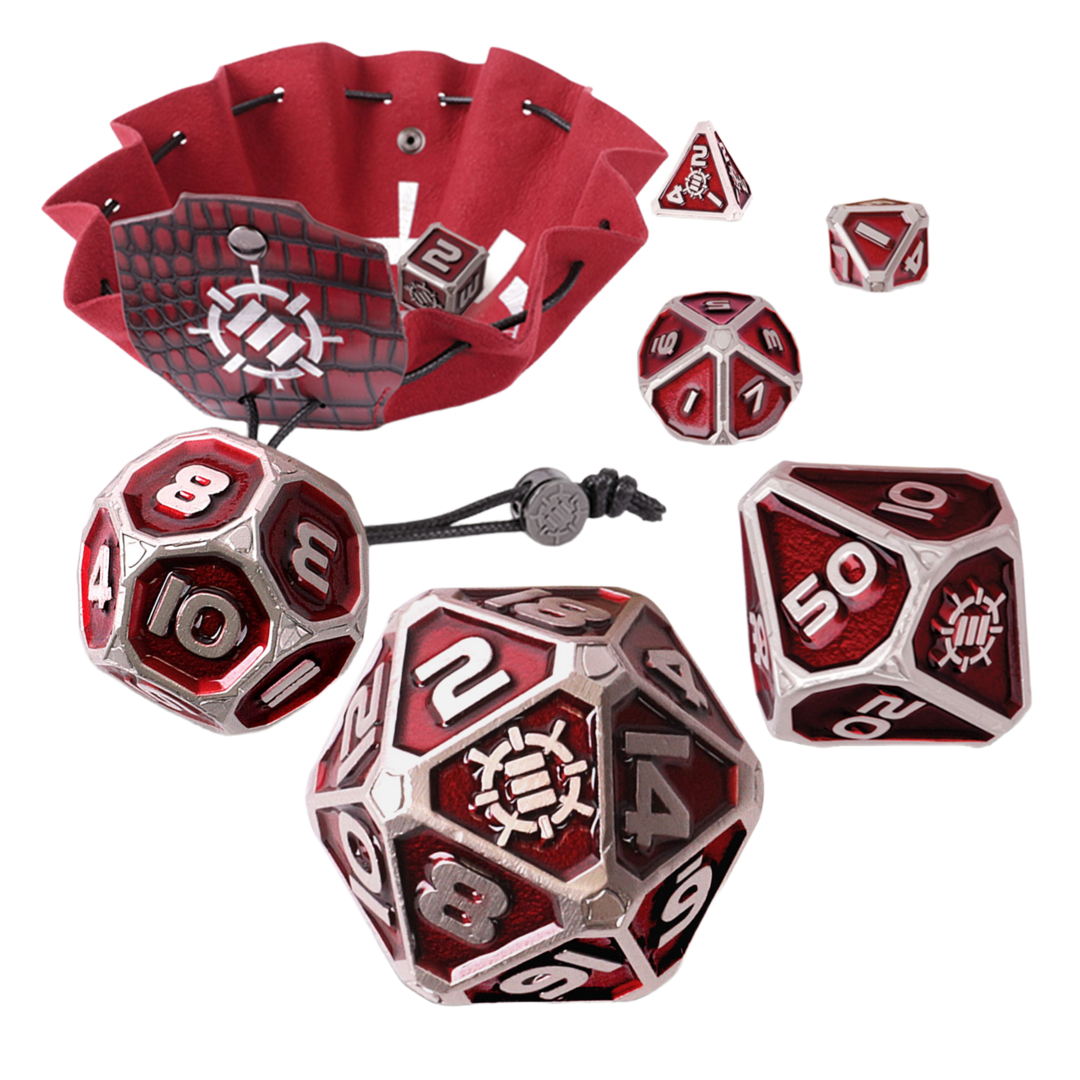 Juego de dados enhance tabletop series metal rpg juego de dados ed. roja (7)