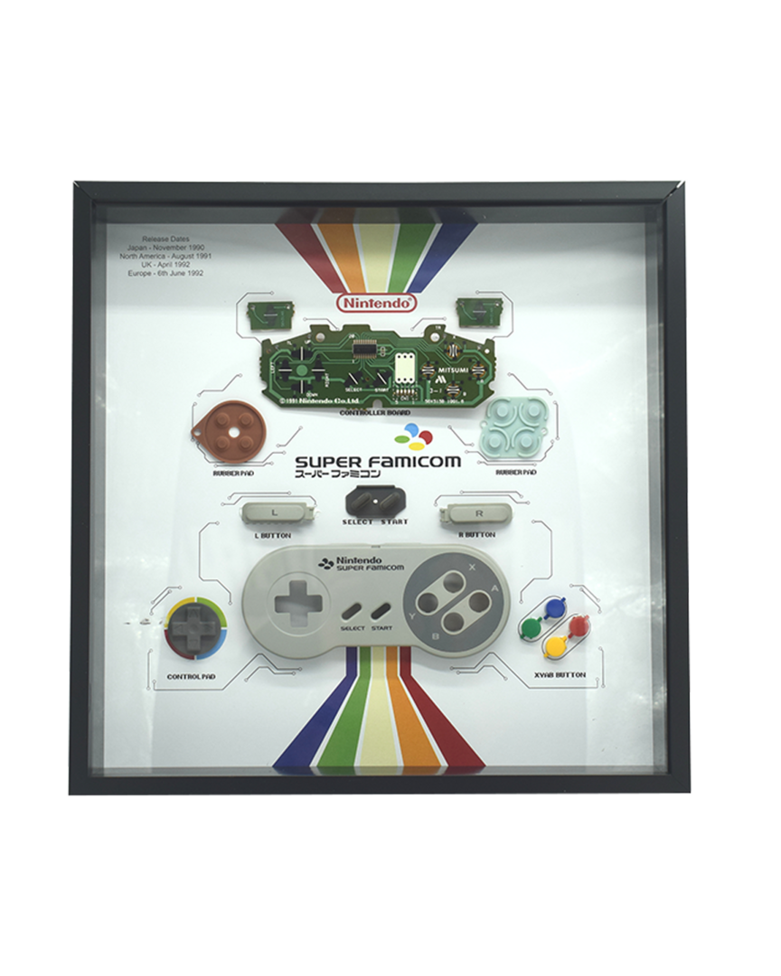 Marco consola nintendo snes super famicom controller display photo frame