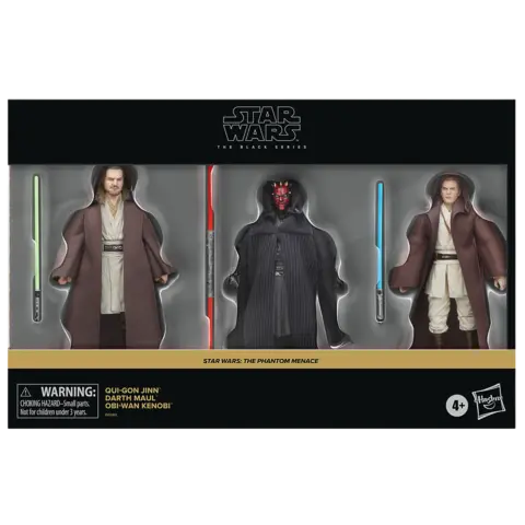 Pack Figuras Qui-Gon, Darth Maul y Obi-Wan Kenobi Star Wars Hasbro