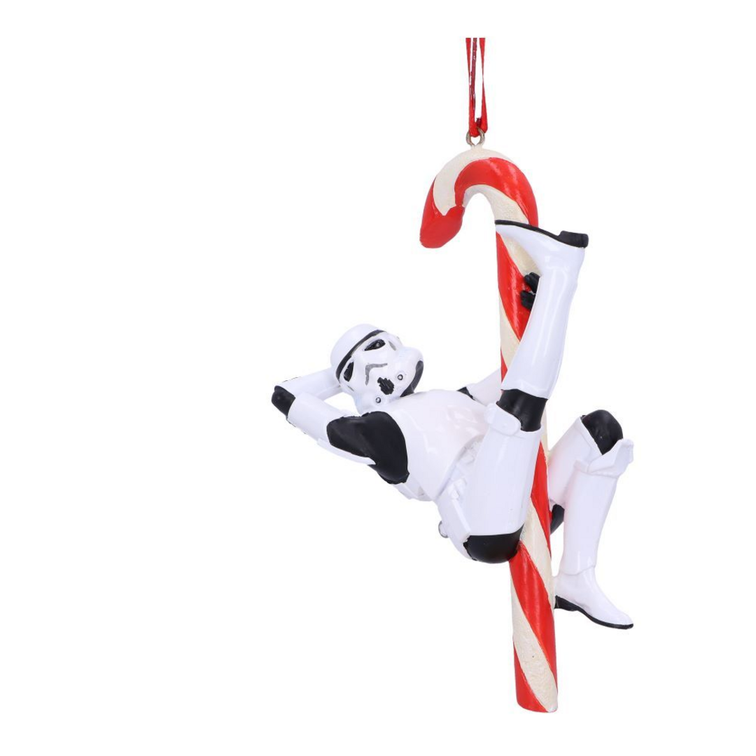 Stormtrooper candy cane hanging ornament 12cm