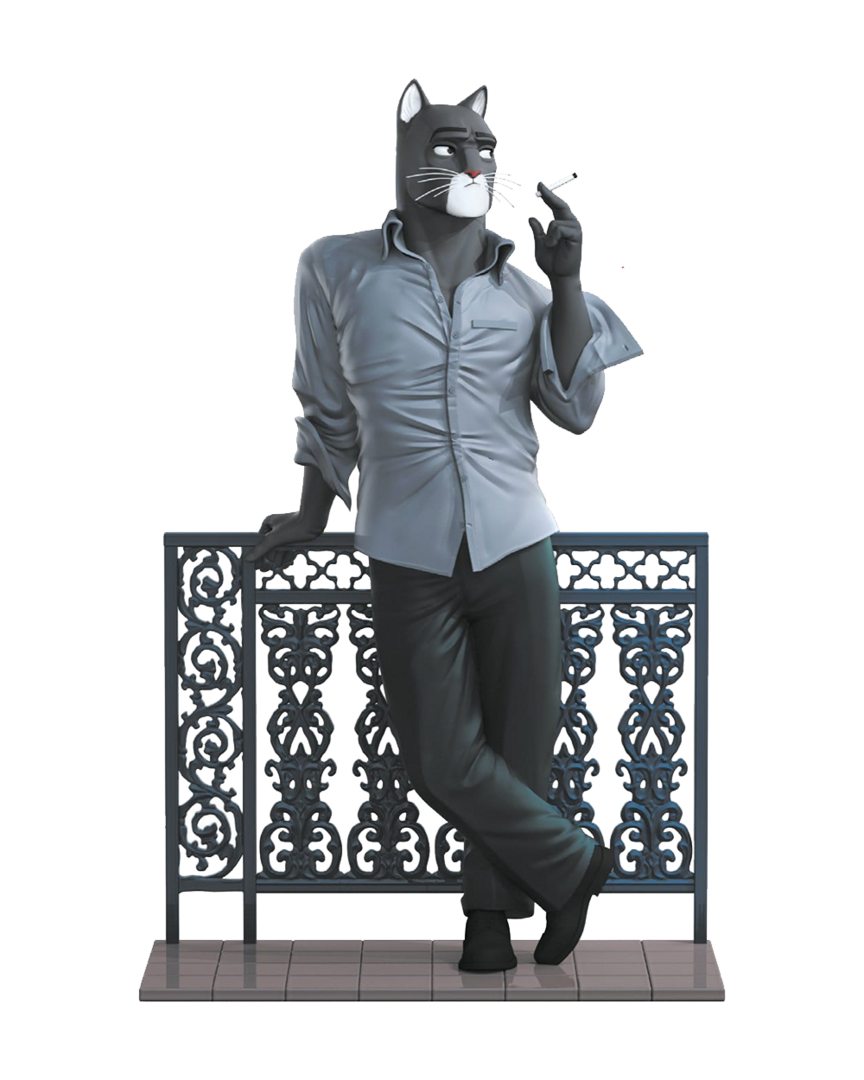 Estatua de resina blacksad on the balcony blacksad collectoys