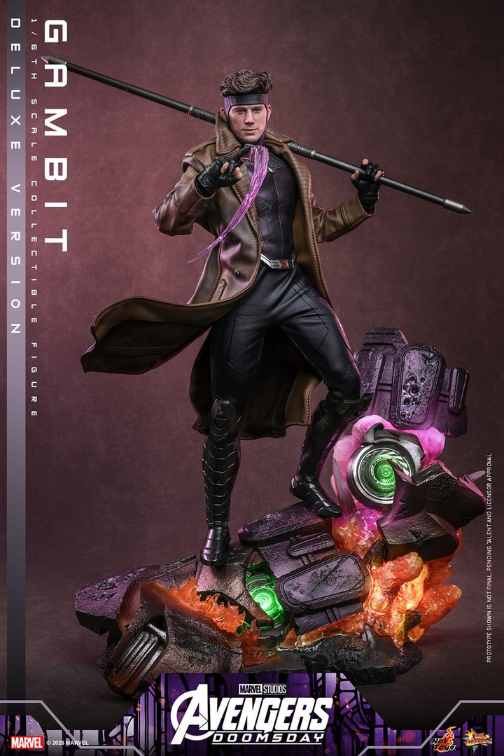 Figura gambit avengers: doomsday movie masterpiece deluxe ver. 1/6 hot toys