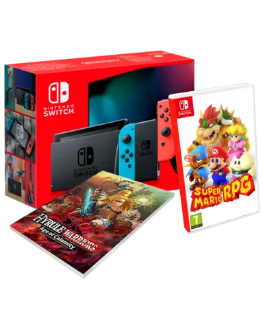 Nintendo Switch Joy-Con Azul Neon/Rojo Neon + Super Mario RPG