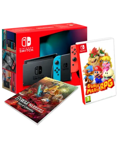 Comprar Nintendo Switch Joy-Con Azul Neon/Rojo Neon + Super Mario RPG Switch