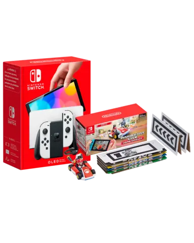 Nintendo Switch Modelo OLED (Blanco) + Mario Kart Live: Home Circuit Edición Mario