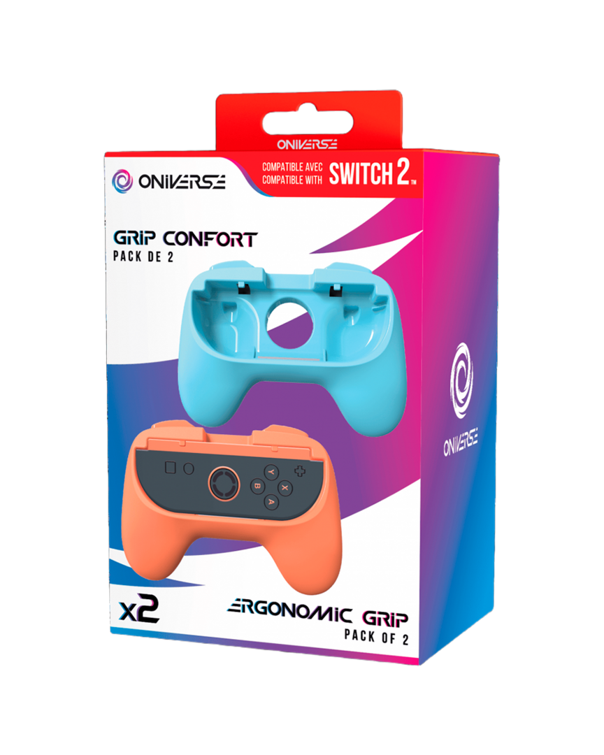 Oniverse pack of 2 ergonomic grips - orange/blue - switch 2