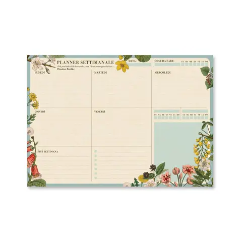 Comprar Bloc Planificador Semanal A4 Botanical Italiano 