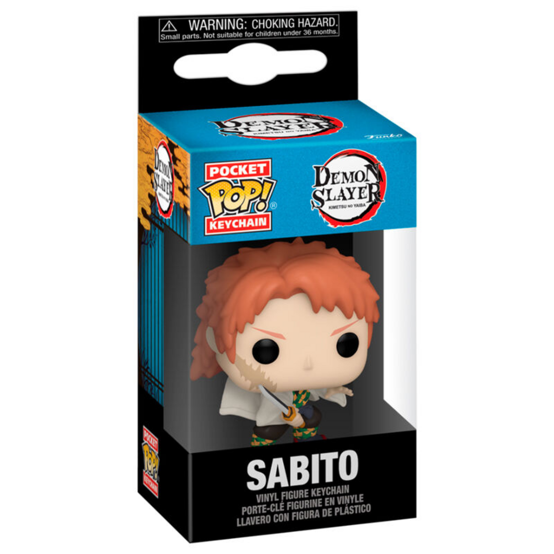 Funko Pop! Keychain: Demon Slayer - Sabito - (No Mask) - Guardianes de la Noche - Minifigura de Vinilo Coleccionable Llavero Original - Relleno de Calcetines - Idea de Regalo - Mercancia Oficial