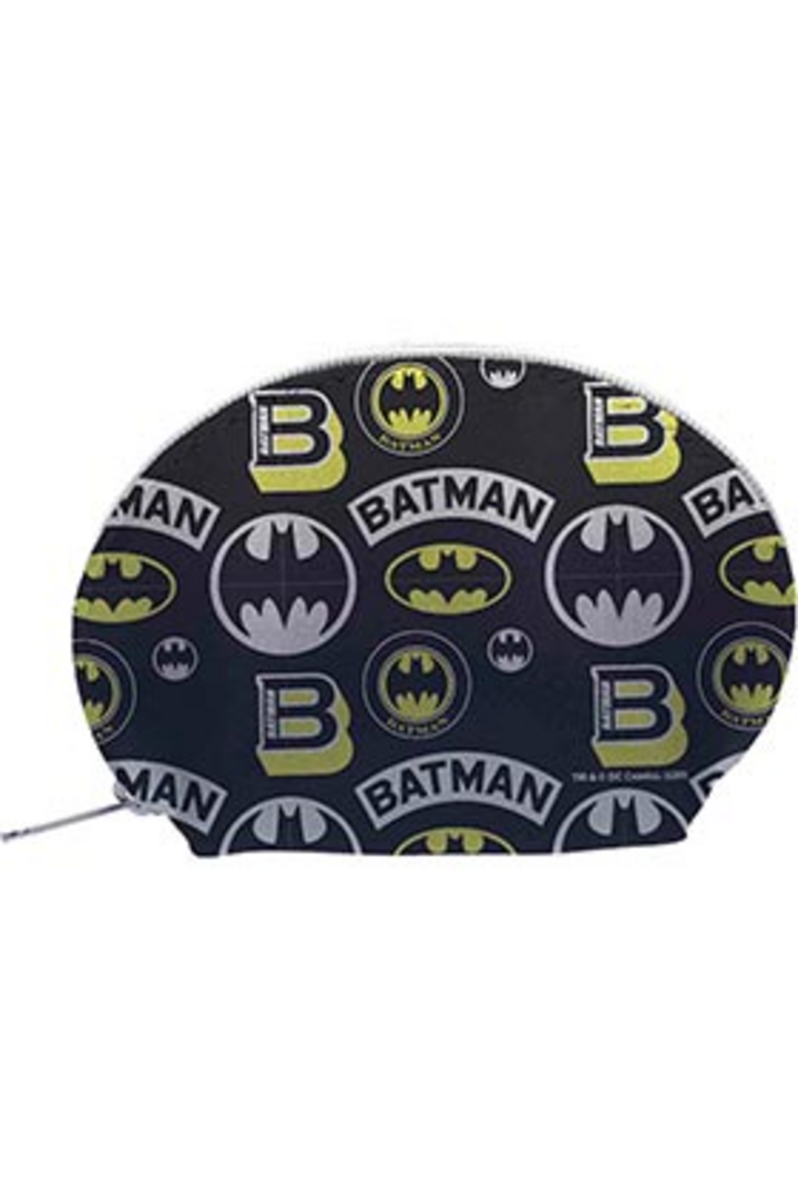 Estuche ovalado batman pattern negro logo universo dc