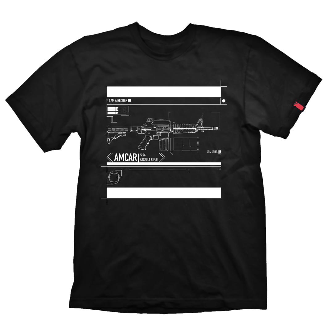 Camiseta negra amcar payday 2 talla s
