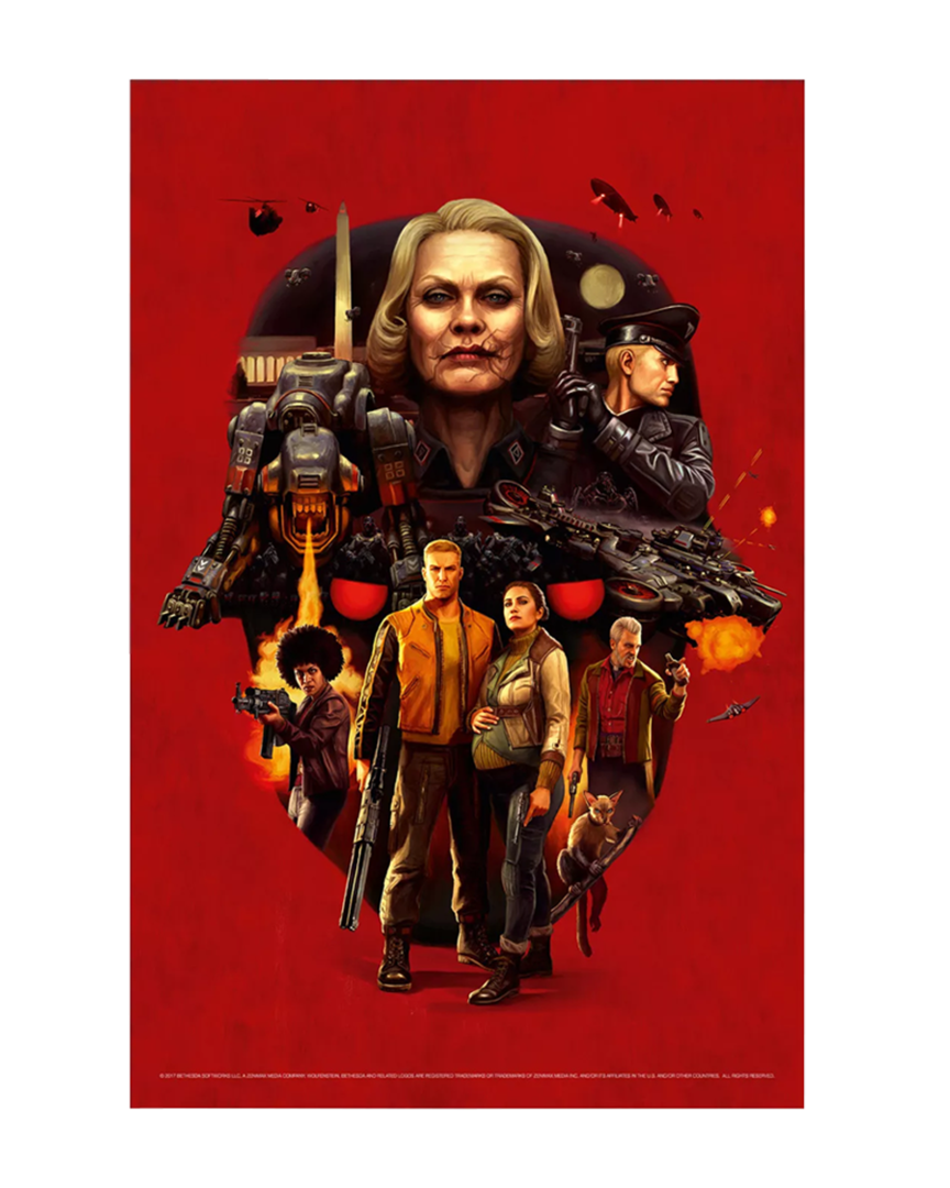Póster face of death wolfenstein 2